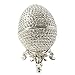 Faberge Style Egg Proposal Wedding Jewelry Ring Holder Box Rhodium Silver Plated made with Swarovski Element Crystal