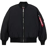 Alpha Industries MA-1 Oxford Flight Jacket Lightweight Oxford Nylon Bomber Utility Sleeve Pocket Ribbed Knit Cuffs Hem