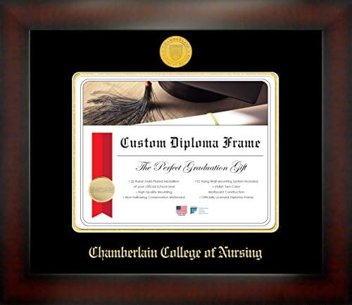 Chamberlain College of Nursing 8½ x 11 Mahogany Finish Infinity Diploma Frame by Celebration Frames