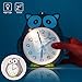 SkyNature Kids Alarm Clock,Owl Decor Clock with Night Light and Snooze,Silent Carbon Battery Operated Dual Alarm Clock for Boys, Teens, Students Bedroom - Gray