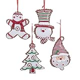 The Bridge Collection Classic Gingerbread Cookie Ornaments, Set of 4 Assorted