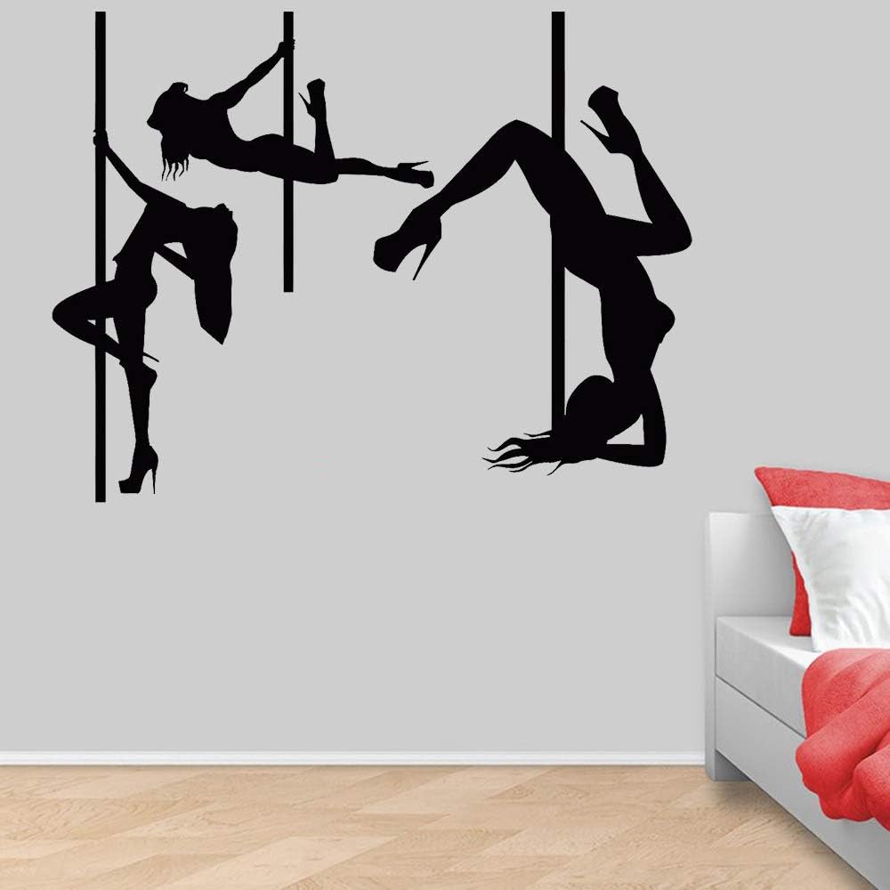 Pole dance vinyl wall decal striptease girl dancer dance room decoration wall sticker girl room decoration mural on wall sticker for home and garden