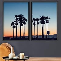 2 Piece Framed Canvas Wall Art Palm Tree Canvas Prints Home Artwork Decoration for Living Room,Bedroom - 16