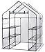 Machrus OGrow Greenhouse Kit for Outside- Small Portable Walk in Greenhouse for Outdoor & Indoor- 3 Tier 12 Shelves Green Houses for Plants or Flowers- Roll up Zipper Entry Door, 56''x56''x77''