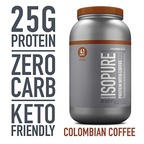 Isopure with Coffee, Vitamin C and Zinc for Immune Support, 25g Protein, Keto Friendly Protein