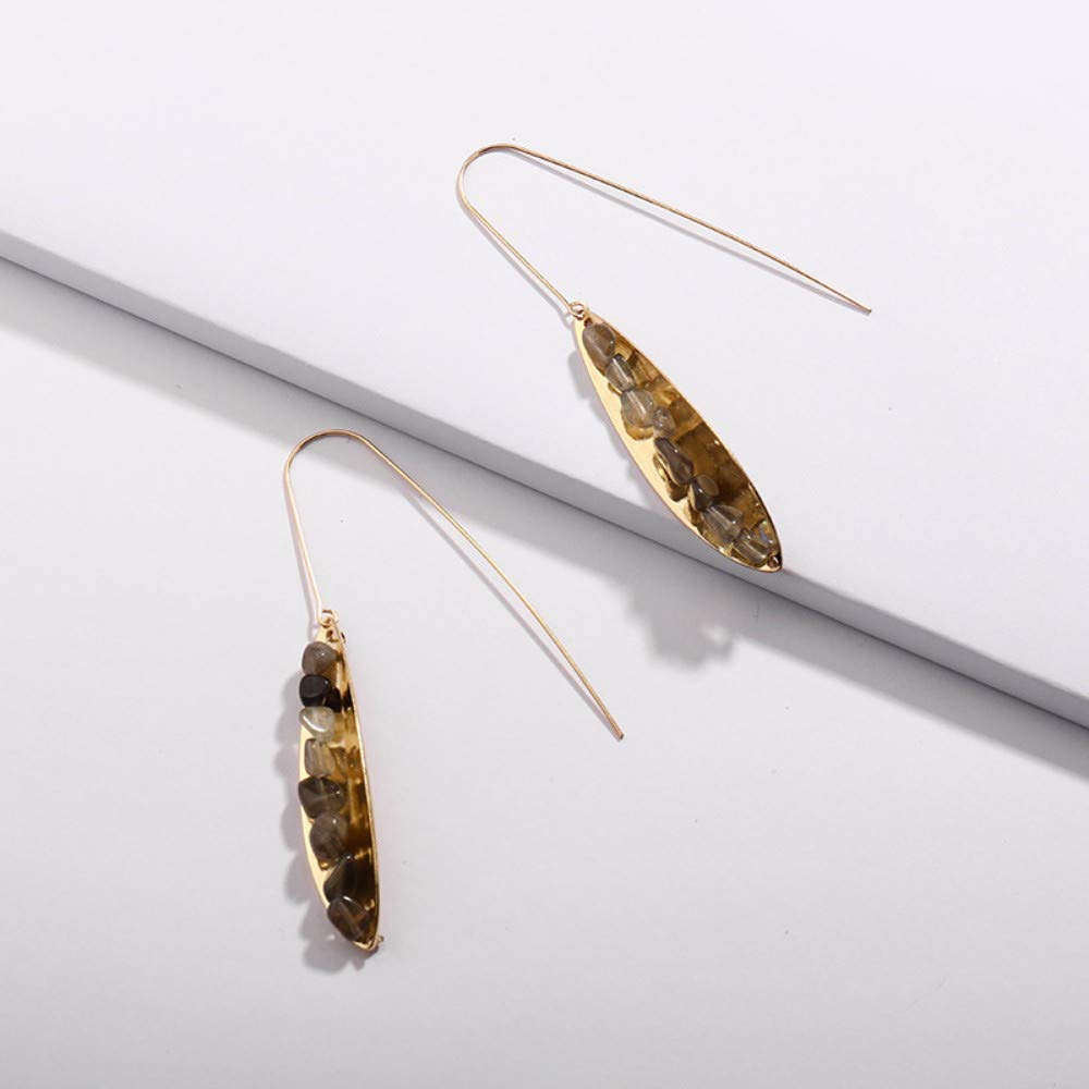 CJMDEH Earring Unusual Creativity Peasecods Drop Earrings Hook Earrings Natural Stone Beads Pea Shell Earrings