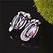 Uloveido White Gold Plated Jewelry Set Rainbow Mystic Topaz Ring Earrings Pendant Necklace T472