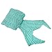 Auchen Mermaid Tail Blanket for Adults Women Girls Teens, Handmade Crochet Mermaid Blankets, Soft Birthday Valentine's gift 74''x35'' Mint Green