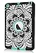 iPad mini/2/3 Case, Hocase Shockproof Hybrid Dual Layer Hard Rubber Protective Case with Cute Flower Design for Apple iPad Mini 1st/2nd/3rd gen 7.9-inch - Black/Teal