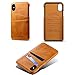 FLY HAWK iPhone X, 5.8 inches, Wallet Phone Case, Slim PU Leather Back Case Cover with Credit Card Holder Khaki Case