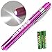 Zitrades Nurse Penlight Pocket Clip Medical LED Pen Light Reusable for Doctors with Pupil Gauge White Light Purple Color Penlights Flashlight for Stethoscope Healthcare with Free Battery