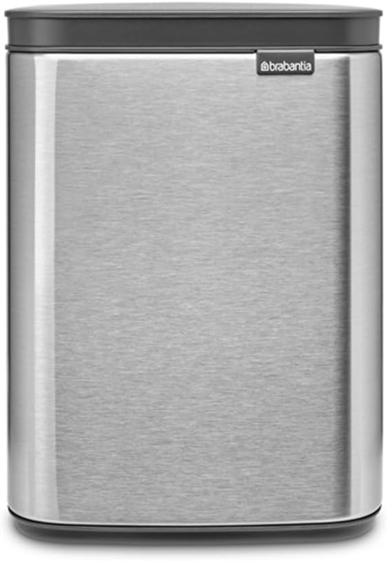 Brabantia Bo Waste Bin 4L Small Wall Mountable Soft Closing Lid Matt Steel
