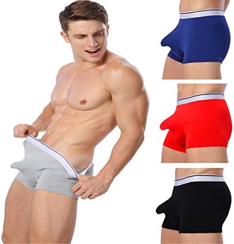 Men's Classic Cotton Stretch Boxer Briefs Underwear Trunk 4-Pack (X-Large, 01. 1x Red 1x Black 1x Gray 1x Blue)