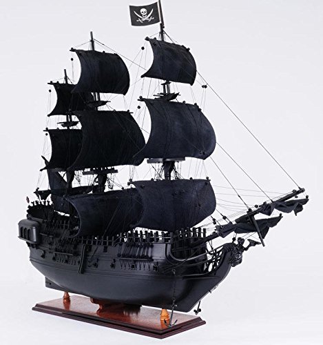 Old Modern Handicrafts Pearl Pirate Ship Collectible, Black