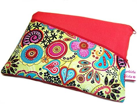 Tablet sleeve, Laptop Sleeve, Notebook case, Computer sleeve "Greenlight Ethno" with outside pocket for cable, USB Stick, Mouse, made to measure