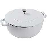 Staub Cast Iron Essential French Oven, Dutch Oven, 5-quart, serves 5-6, Made in France - White