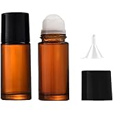 LNYMZD 2Pcs Brown 50ml Glass Essential Oil Roller Bottles Refillable Roll on Bottles Empty Deodorant Bottle Containers Rollerball Bottles Beauty and Personal Care Tools for Fragrance Cosmetics