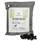 Deneve Bamboo Charcoal Air Purifying Bags (250g blk) Air Freshener Activated Bamboo Charcoal Removes Odors, Allergens and Harmful Pollutants, Fragrance Free Chemical Free And Non Toxic
