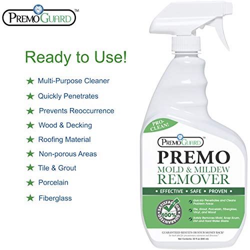 Mold & Mildew Remover - Professional Spray Cleaner & Stain Eliminator - Natural Product - Safely Removes Dirt, Moss & Algae - Kitchen/Bathroom/Shower/Tile/Grout/Vinyl Siding/Wood Decking/Boat - 32 oz - Thumbnail 2