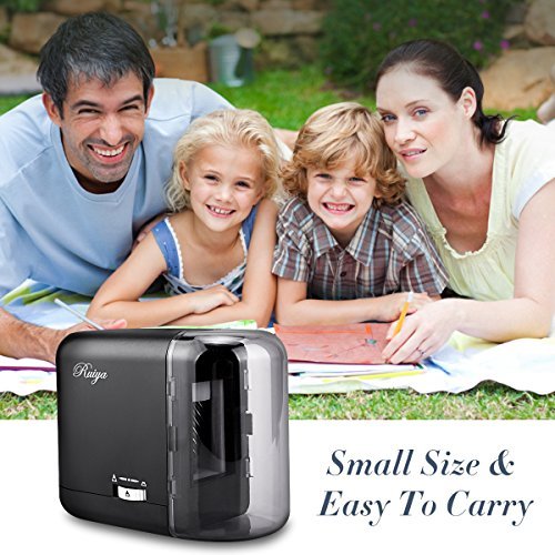Electric Pencil Sharpener, Auto-Stop Feature and Best Heavy Duty Helical Blade Sharpeners for Office School Classroom Kids Artists, AC adapter or Battery Operated for No.2 and Colored Pencils. (Black) - Thumbnail 5