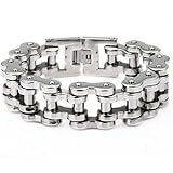 Trendsmax 23mm Heavy Mens Silver Tone Biker Motorcycle Chain 316L Stainless Steel Bracelet 7-11inch