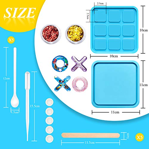 Tic Tac Toe Game Board with XO Silicone Mold Family Board Game Resin