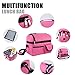 EasiTool Insulated Cooler Lunch Bag Double Sewn Large Lunch Boxes with Zipper Closures for School, Picnic, Office, with Adjustable Shoulder Strap for Easy Transport - Pink