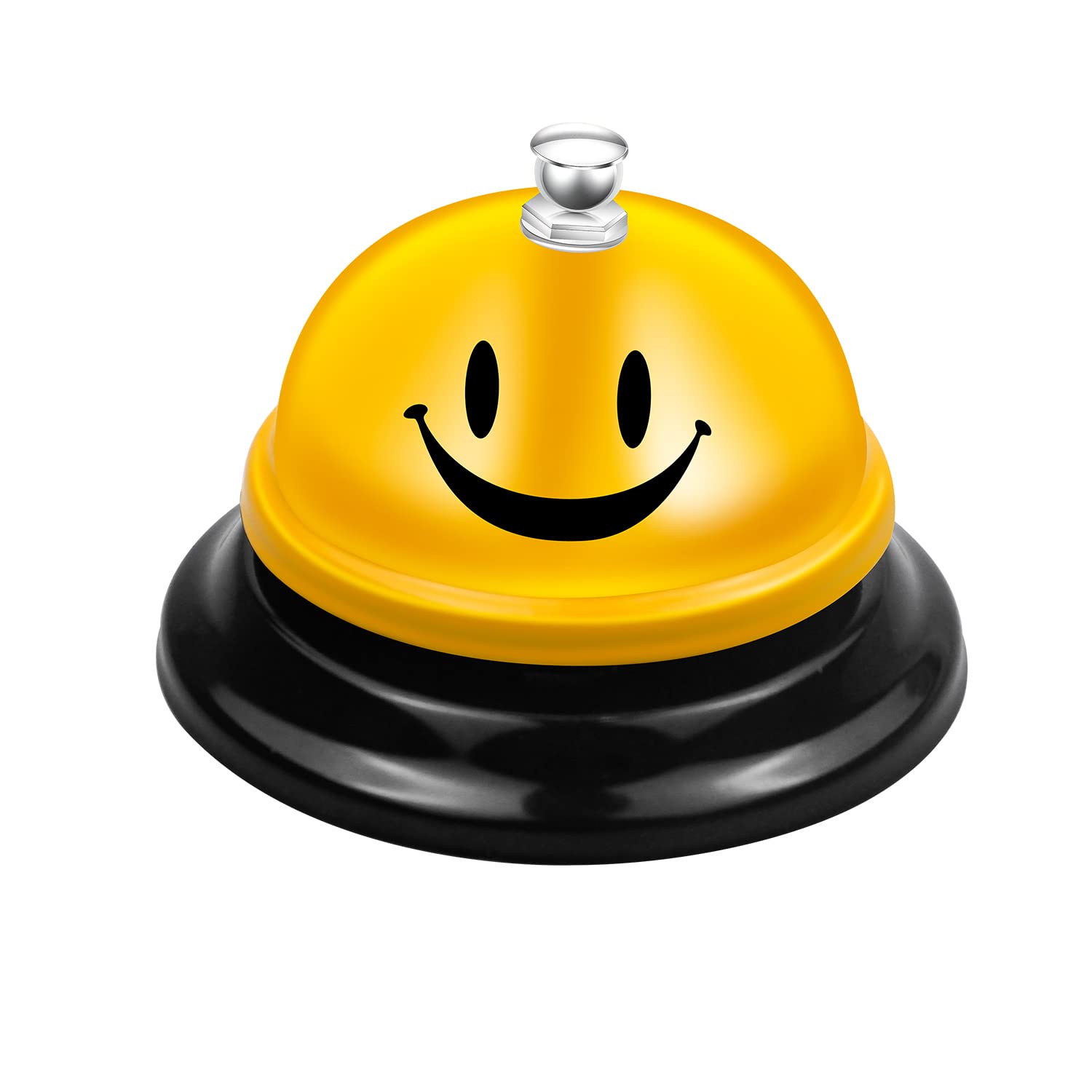 Eruinfang Call Service Bell Stainless Steel Desk Chrome Game Front Bells Kitchen Reception for Schools, Dinner, Hotel, Yellow, 3.3 x 2.3 inch (Eruinfangtrdz048)