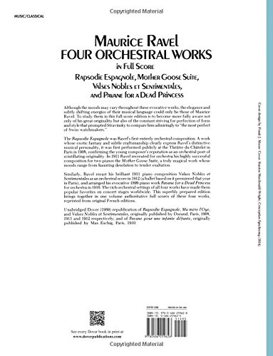 Four Orchestral Works In Full Score Rapsodie Espagnole - 