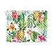 ENEVOTX Exotic Tropical Fruit Sketch Summer Pineapple Kitchen Curtains Window Curtain Tiers for Café, Bath, Laundry, Living Room Bedroom 26 X 39 Inch 2 Pieces