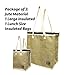 2 Piece Earthwise Insulated Reusable Grocery Shopping Bag Set 1 Small Lunch Bag & 1 Large Thermal Cooler Tote w/Zip Top Closure (2 Piece Set)