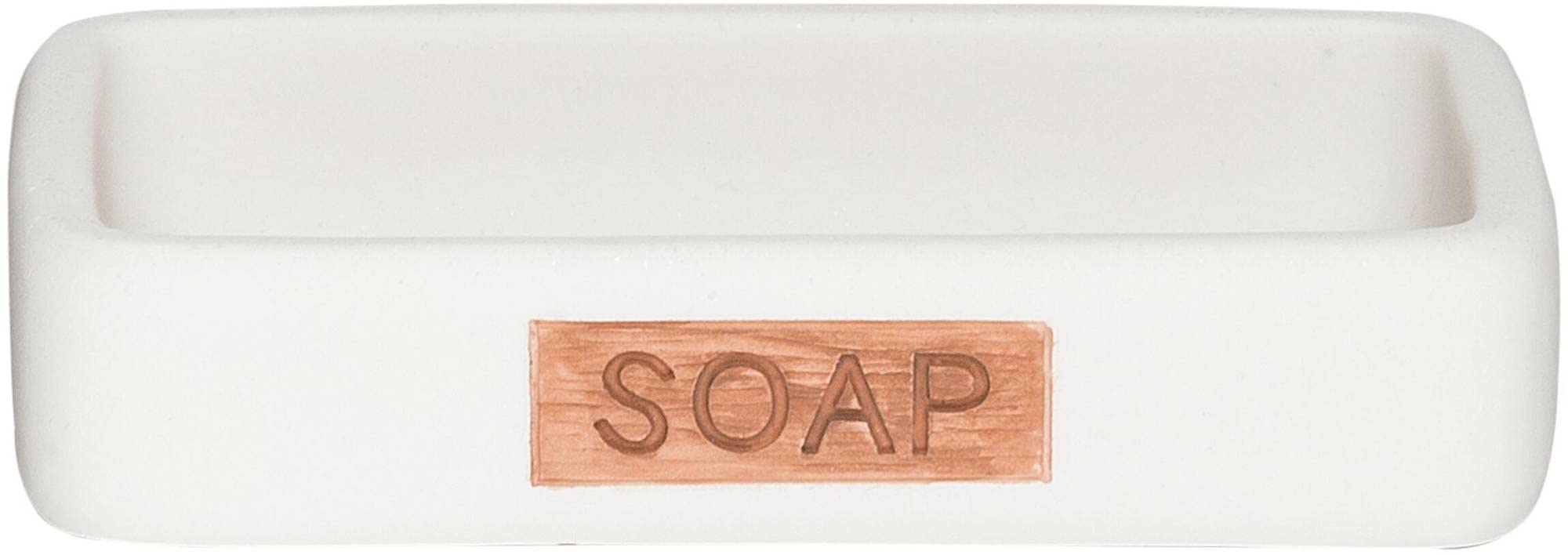 Sealskin Pierra Soap Dish, Polyresin, White, 8.6 x 2.5 x 12.2 cm