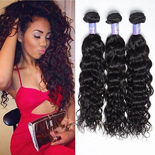 Guangxun Hair Water Wave 3 Bundles Of Brazilian Hair 7A Grade 100% Unprocessed Virgin Hair Natural Black 95-105g/pc (10 10 10)
