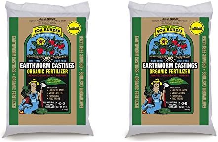 Unco Industries Wiggle Worm Organic Earthworm Castings Fertilizer, zdWMyR 2 Pack (15 Pounds)