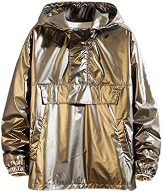Auied Men's Style Fashion Multi-Pocket Overalls Loose Size Coat Hooded Pullovers Printed Long Sleeve Short Hoodie Sweatshirt Crop Pullover Tops Long Sleeve