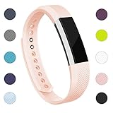 iGK Replacement Bands Compatible for Fitbit Alta and Fitbit Alta HR, Newest Adjustable Sport Strap Smartwatch Fitness Wristbands with Metal Clasp Blush Pink Small