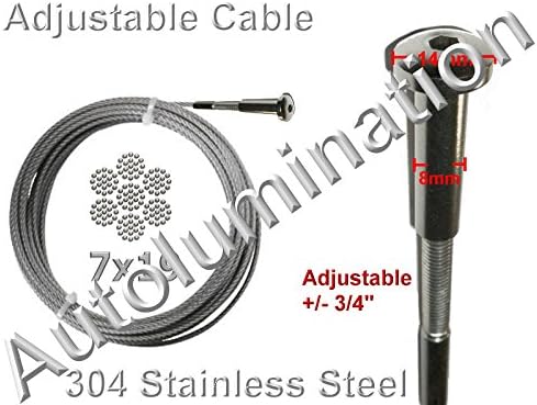 Adj Cable Swage Stud Crimp Stainless Steel 316 Marine Aircraft Railing 3mm 1/8