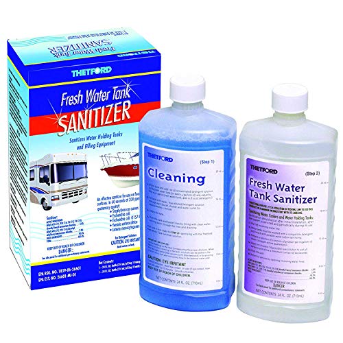 Thetford Fresh Water Tank Sanitizer Detergent and Sanitizer Treatment, 2 x 24 oz bottles - Thetford 36662