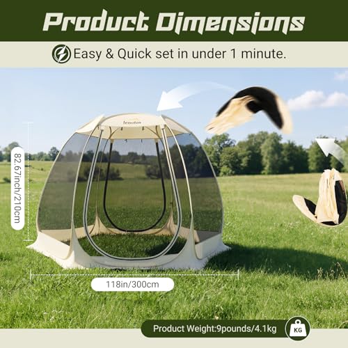 Lenotos 10x10 Pop Up Screen House Review: Portable Gazebo with Mosquito Netting image 20