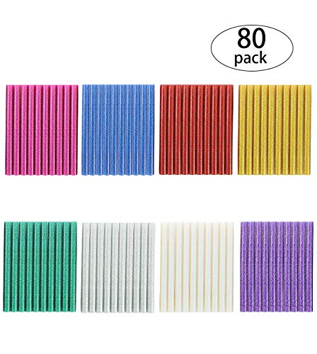 Hot Glue Gun Sticks 8 Color 80 Packs 7 mm by 10 cm for DIY Art Craft & DIY Repair Accessories by SBYURE