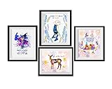 Uhomate 4 pcs Set Dobby Harry Potter Always Lord Voldemort Harry Potter Quote Abstract Art Canvas Wall Art Anniversary Gifts Baby Gift Inspirational Quotes Wall Decor for Bedroom M030 (8X10)
