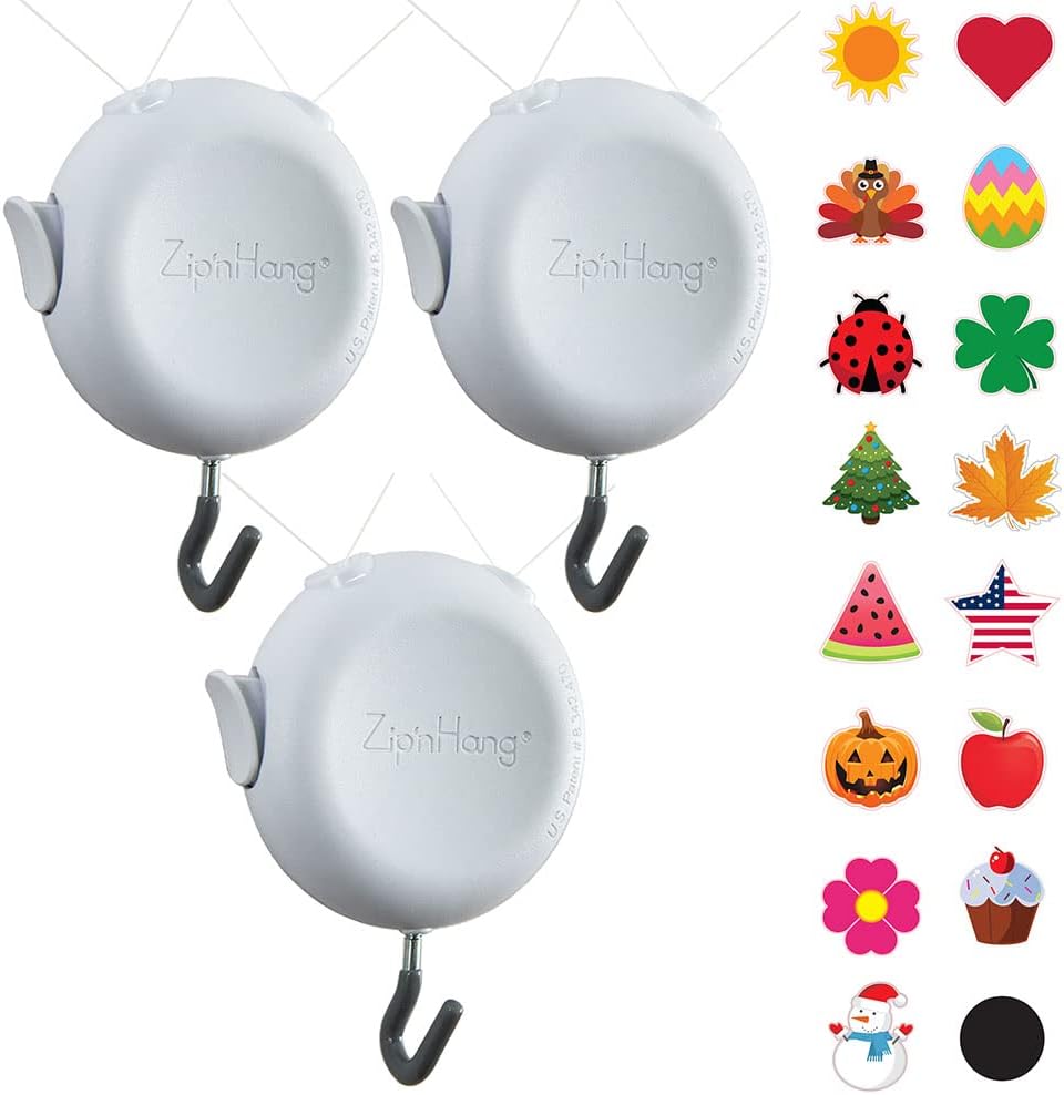 Wreath Hangers - ZipnHang Any Season Kit + 3 ZipnHang