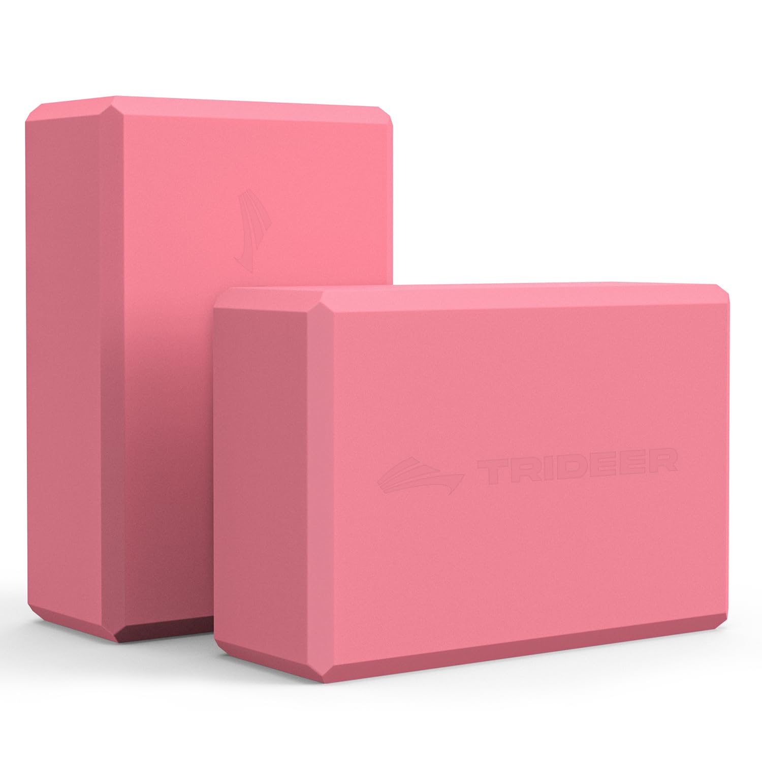 Photo 1 of *Damaged* Trideer Yoga Blocks 2 Pack, Soft Non-Slip Foam Blocks with Beveled Edges for Alignment and Stretching in Yoga, Pilates, and Dance - Supportive, Lightweight, Odor Resistant, Latex-Free (Guava Pink)