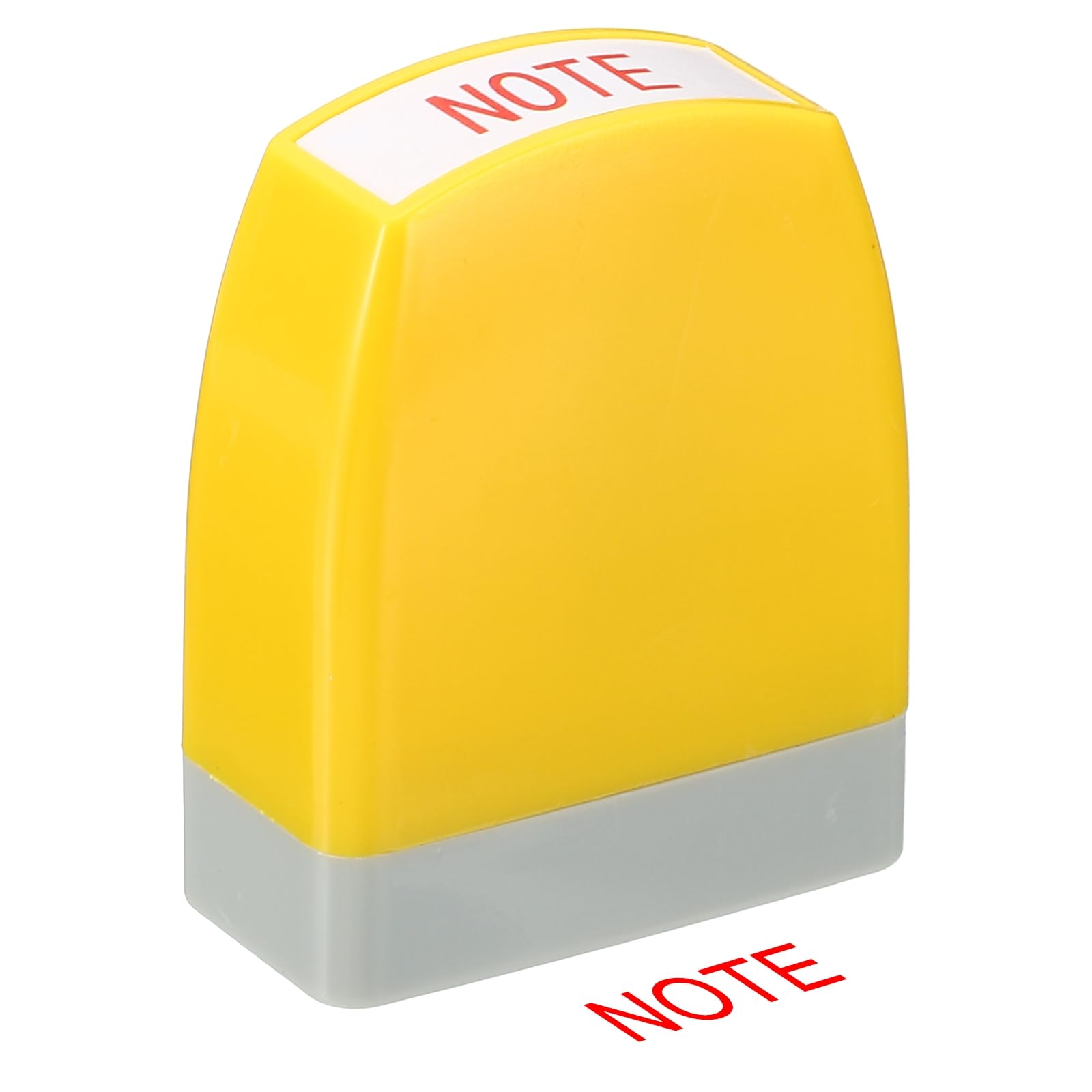 PATIKIL Note Notice Stamp Self Inking, Red Ink Office Stamps Pre Inked Message Stamp Refillable Business Stamp, Yellow