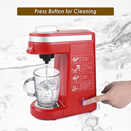 CHULUX Single Cup Coffee Maker Travel Coffee Brewer for K-cups,Red