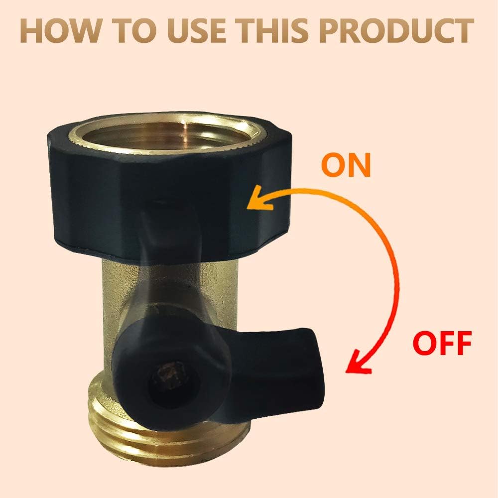 HQMPC Heavy Duty Brass Shut Off Valve Garden Hose Shut Off Valve Garden Hose Connector (2PCS) +4 Extra Pressure Washers : Garden & Outdoor