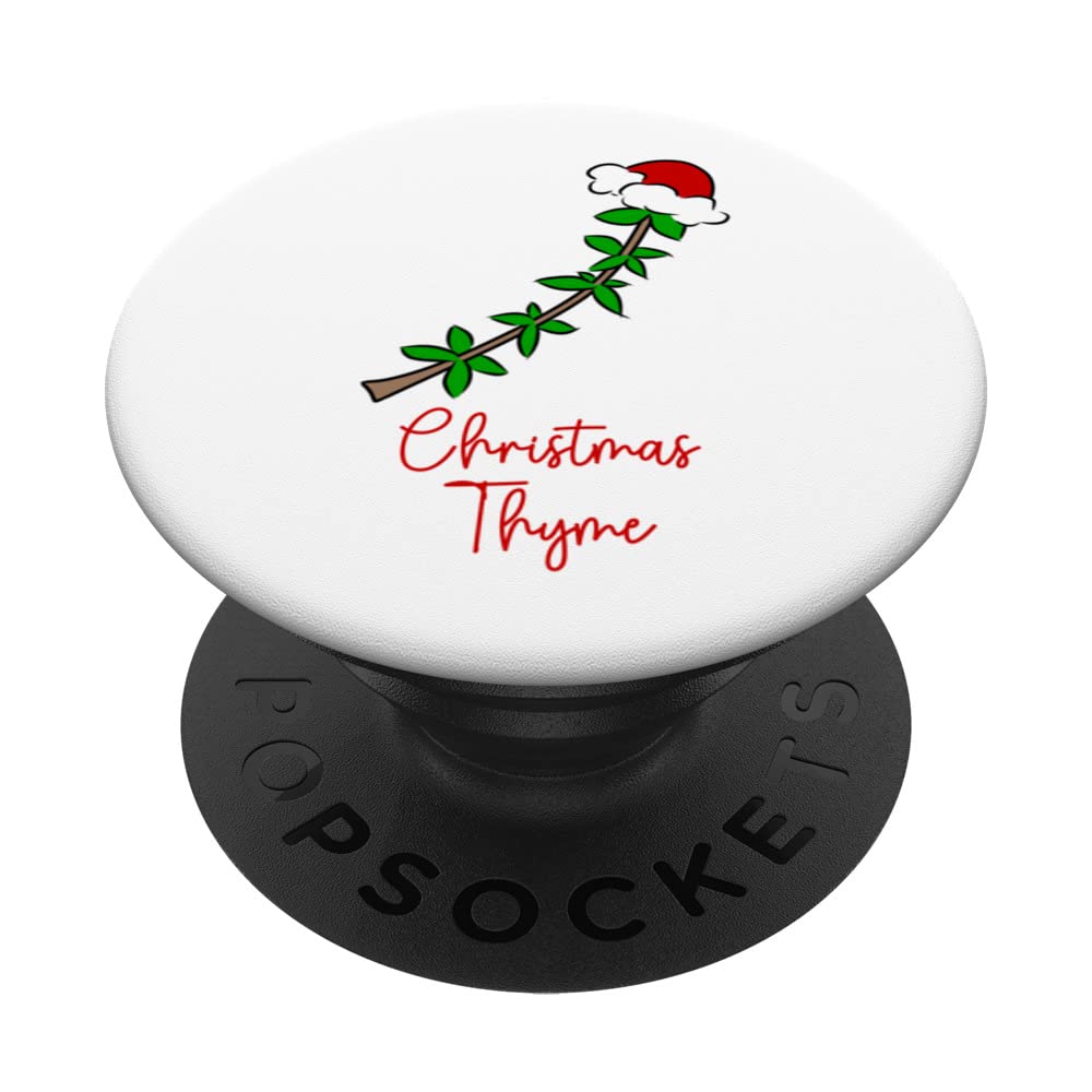 Thyme Wearing Santa Hat Christmas Thyme PopSockets Swappable PopGrip