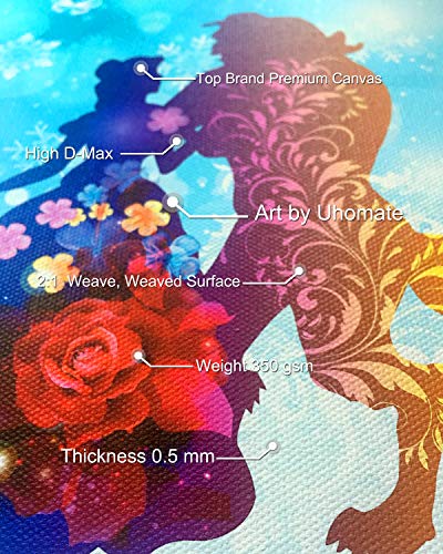 Uhomate-Princess-Belle-Beauty-and-The-Beast-Beauty-Beast-Home-Canvas-Prints-Wall-Art-Inspirational-Quotes-Wall-Decor-Living-Room-Bedroom-Bathroom-Artwork-C019-8X10