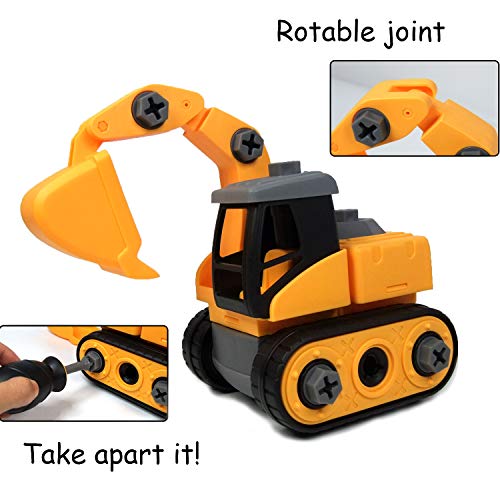 WisToyz Take Apart Toys, Toy Vehicles, Assembly Toy Excavator Constructions Set, Building Vehicle Play Set Screwdriver, Ideal Educational Toy Toddlers, Boys & Girls Aged 3, 4, 5, 6 - Thumbnail 5