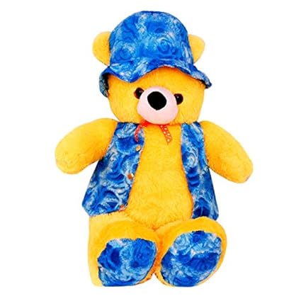 blue and yellow teddy bear